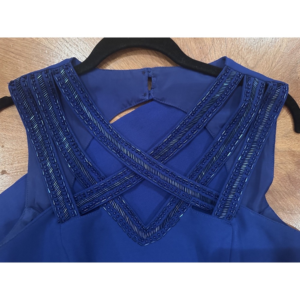Minuet M Royal Blue Beaded Mini Homecoming Dress Sparkle Formal Cocktail HOCO - Picture 7 of 11